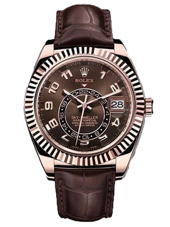 Replica Rolex Sky-Dweller Rose Gold Chocolate Dial Men's Watch 326135 cho