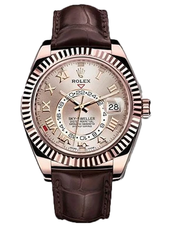 Replica Rolex Sky-Dweller Rose Gold Men's Watch 326135 su