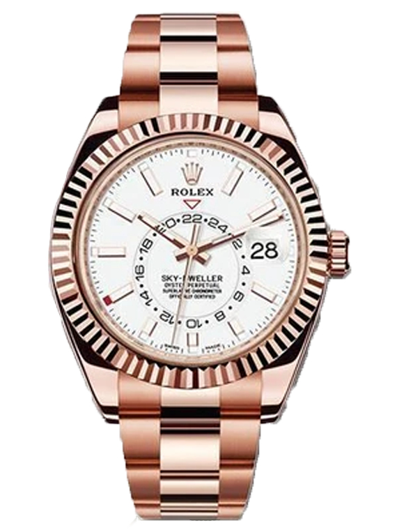 Replica Rolex Sky Dweller Watch 326135 Rose Gold / Unworn / Complete Box & Papers