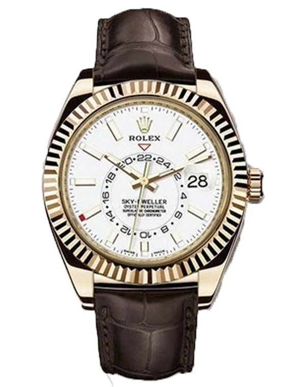 Replica Rolex Sky-Dweller Yellow Gold Men's Watch 326138 wh