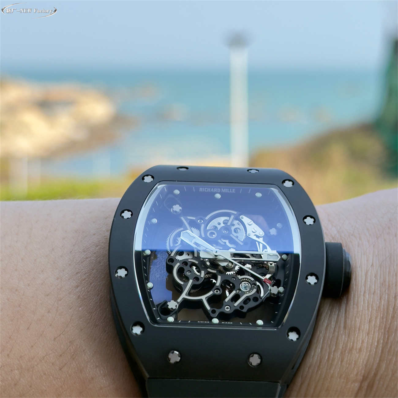 New Factory (NF) Richard Mille RM055 Black Ceramic Replica V5 – Real Jewels