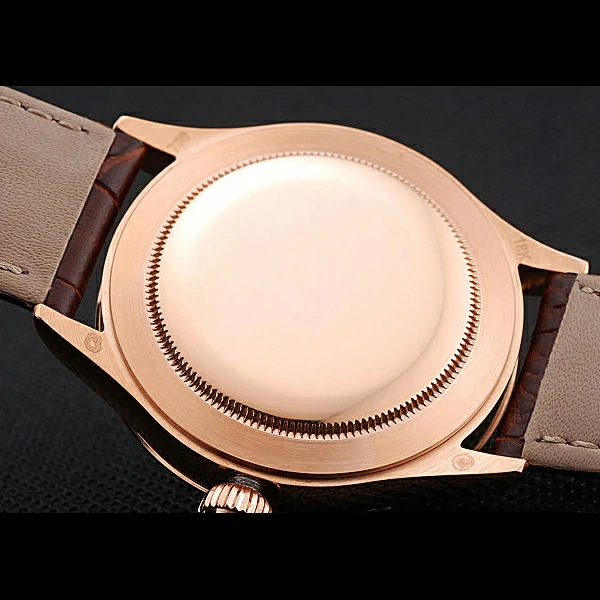 Rolex Cellini Time Gold Case White Dial Brown Leather Bracelet new60539
