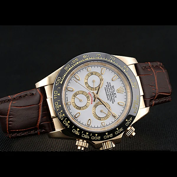 Rolex Cosmograph Daytona Gold Case White Dial Brown Leather Bracelet new60521