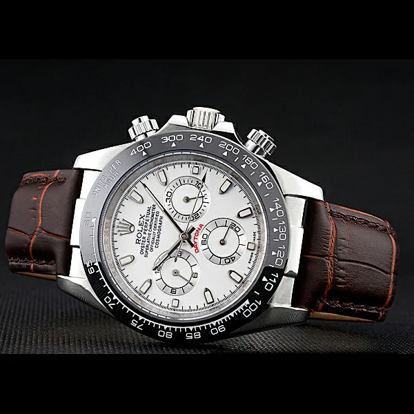 Rolex Cosmograph Daytona Stainless Steel Case White Dial Brown Leather Bracelet new60519