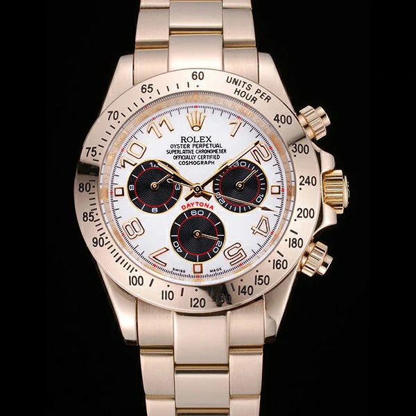 Rolex Cosmograph Daytona White with Black Subdials Gold Bracelet new60437