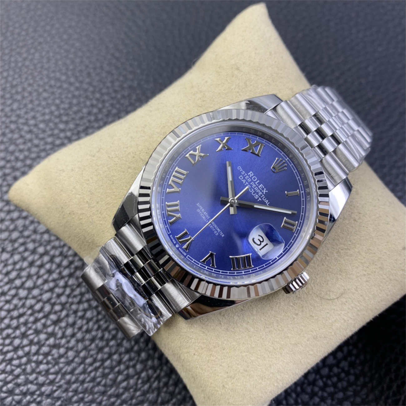 Rolex Datejust 41 Blue Roman Dial – Jubilee Replica Watch