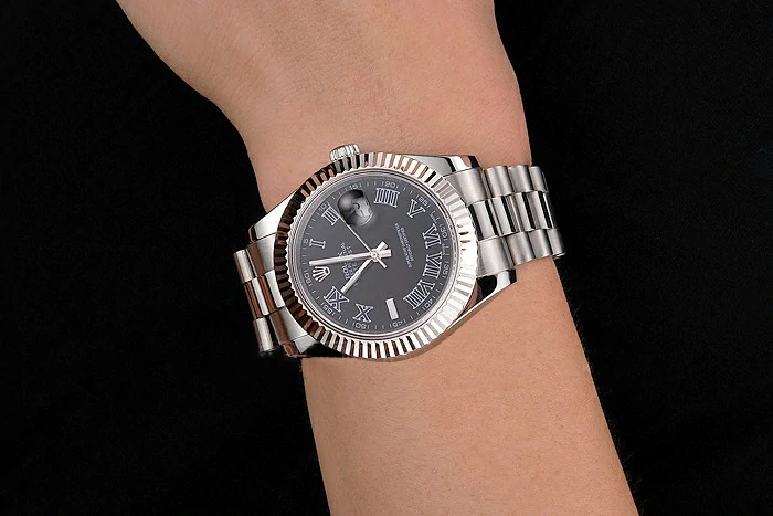 Rolex Datejust Black Dial Roman Numerals Stainless Steel Case And Bracelet new122502