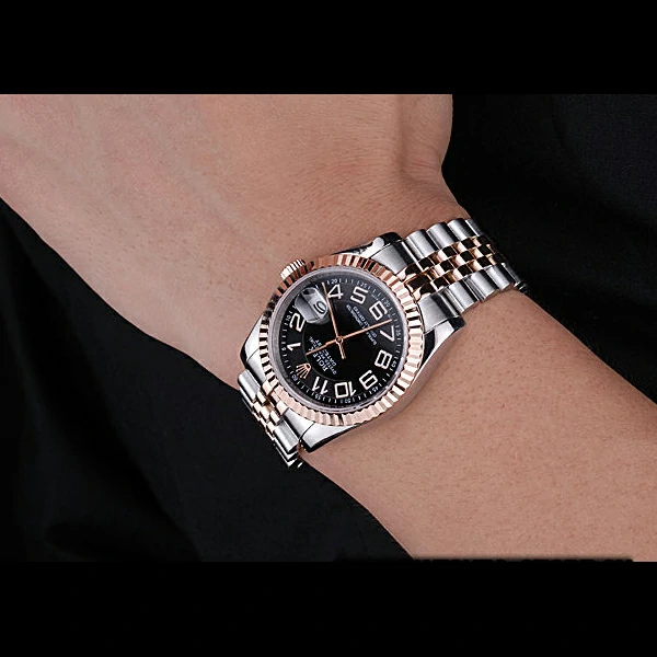 Rolex DateJust Black Dial Stainless Steel and Gold Bracelet new60434