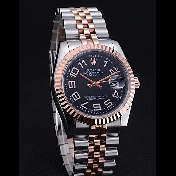 Rolex DateJust Black Dial Stainless Steel and Gold Bracelet new60434