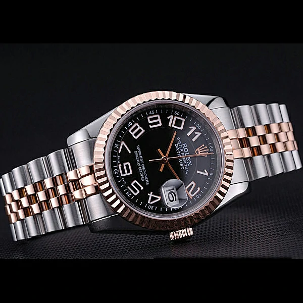 Rolex DateJust Black Dial Stainless Steel and Gold Bracelet new60434
