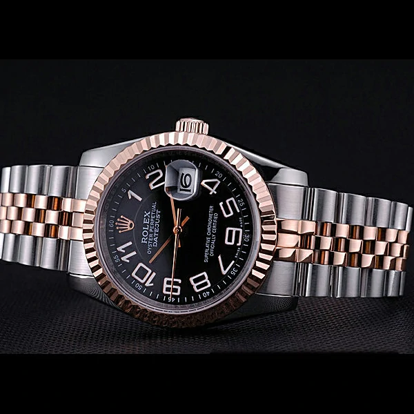 Rolex DateJust Black Dial Stainless Steel and Gold Bracelet new60434