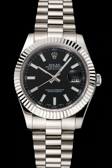 Rolex Datejust Black Dial Stainless Steel Case And Bracelet new122503