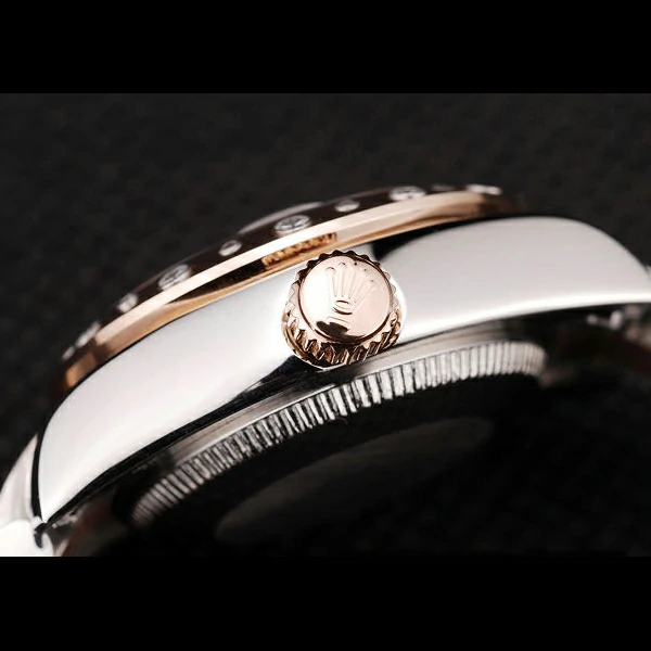 Rolex DateJust Brushed Stainless Steel Case Brown Dial Diamond Plated new58684