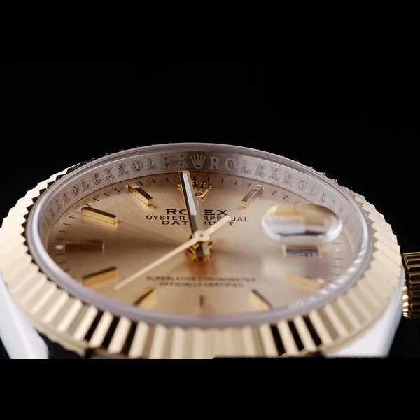 Rolex Datejust Gold Dial Ribbed Bezel new58631
