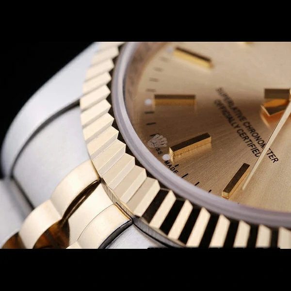 Rolex Datejust Gold Dial Ribbed Bezel new58631