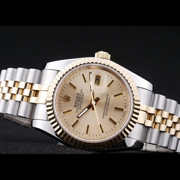 Rolex Datejust Gold Dial Ribbed Bezel new58631