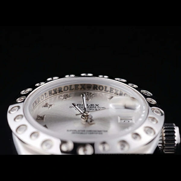 Rolex Datejust Polished Silver Diamonds Bezel Silver Dial new58655