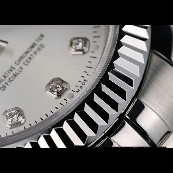 Rolex DateJust Stainless Steel Ribbed Bezel Silver Dial new58923
