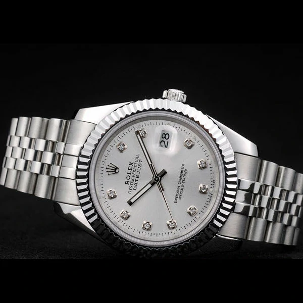 Rolex DateJust Stainless Steel Ribbed Bezel Silver Dial new58942