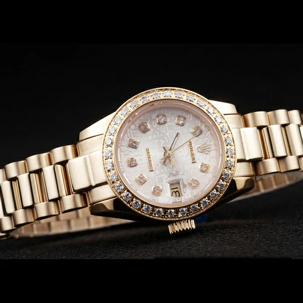 Rolex Datejust Yellow Gold Plated Stainless Steel Diamond Plated new58013