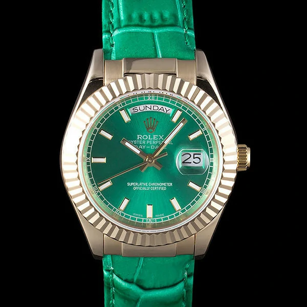 Rolex Day Date Oyster Collection Green Leather Band new59563