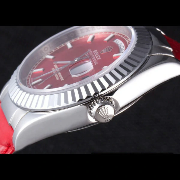 Rolex Day Date Oyster Collection Red Leather Band new59561