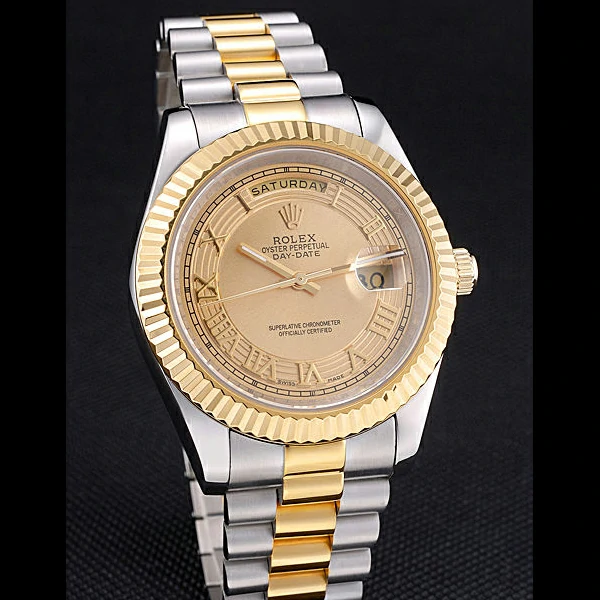 Rolex Day Date Two Tone Stainless Steel Gold Plated Gold Dial new58030
