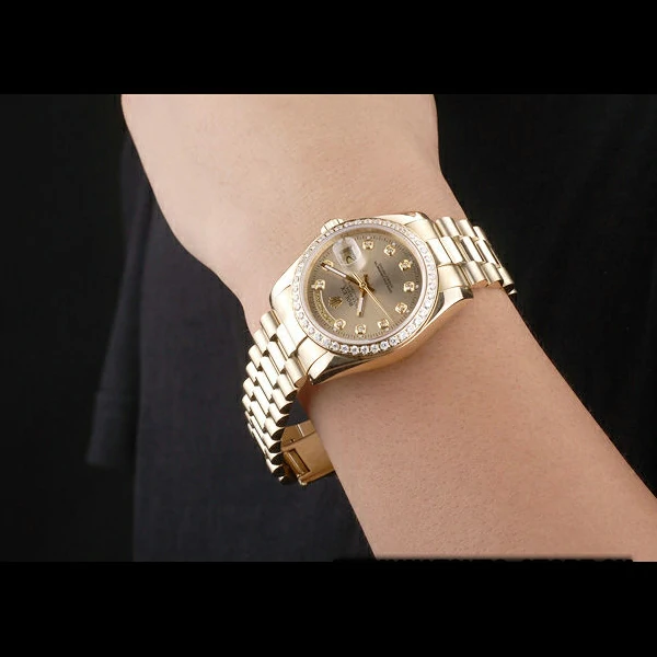 Rolex Day Date Yellow Gold Plated Stainless Steel Gold Dial new58032