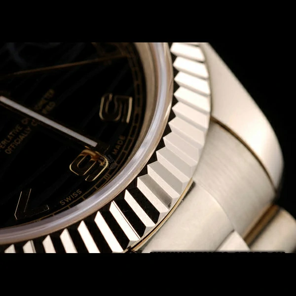 Rolex DayDate Black Patterned Dial Gold Stainless Steel Strap new58926