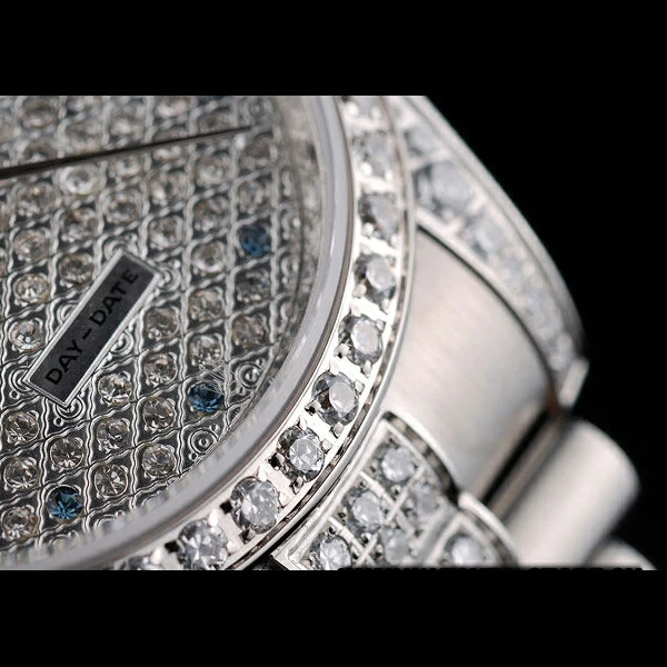 Rolex DayDate Diamond Plated Stainless Steel Bracelet Diamond Plated Dial new58932
