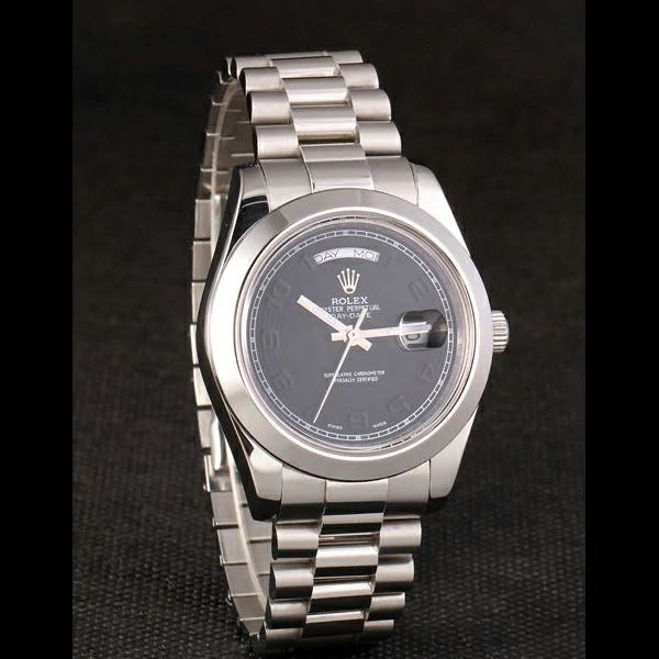 Rolex Daydate Stainless Steel Bracelet Black Dial new59240