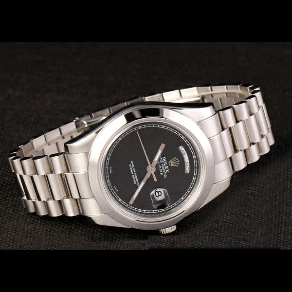Rolex Daydate Stainless Steel Bracelet Black Dial new59240