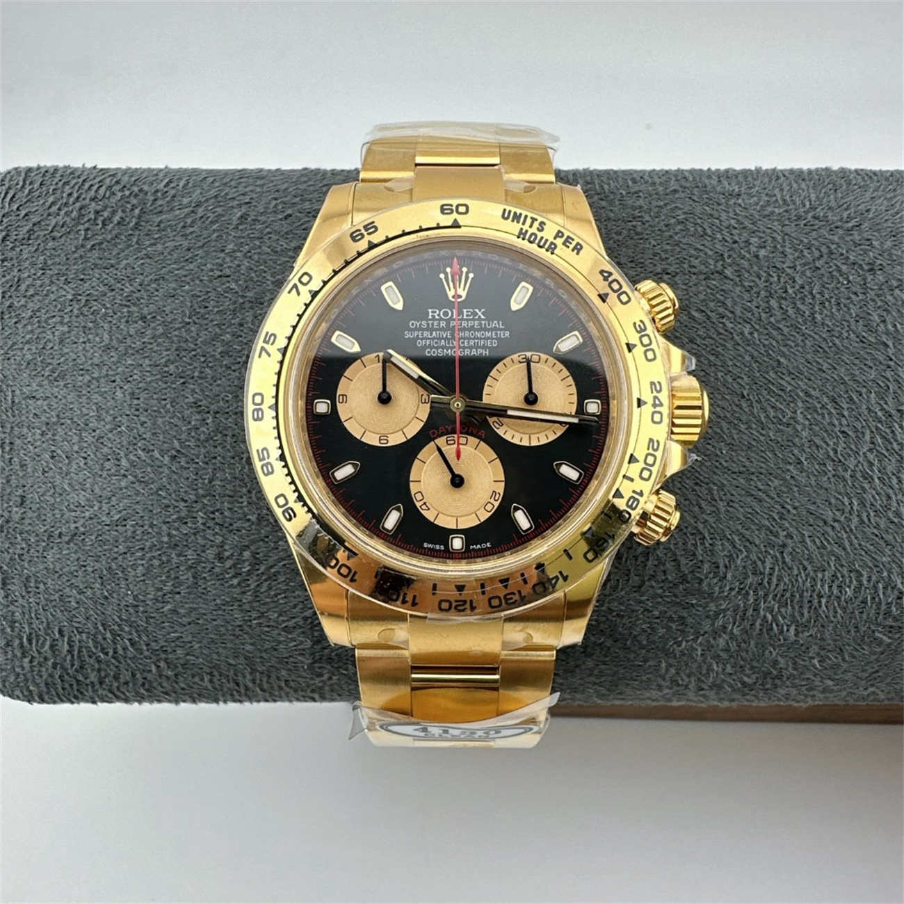 Rolex Daytona 116508 Replica – Yellow Gold Black Dial (Dandong 4130)