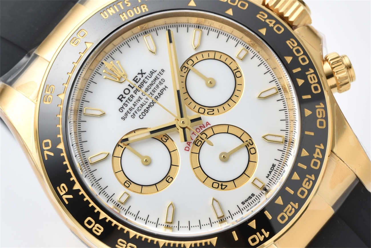 Rolex Daytona 126518LN Replica – White Dial Gold Oysterflex (4131)