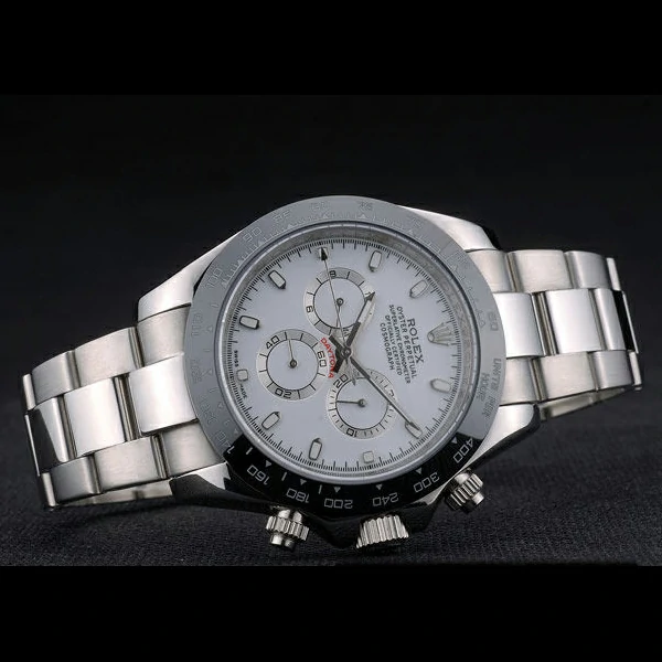 Rolex Daytona Black Ceramic Tachymeter Stainless Steep Strap White Dial new59213