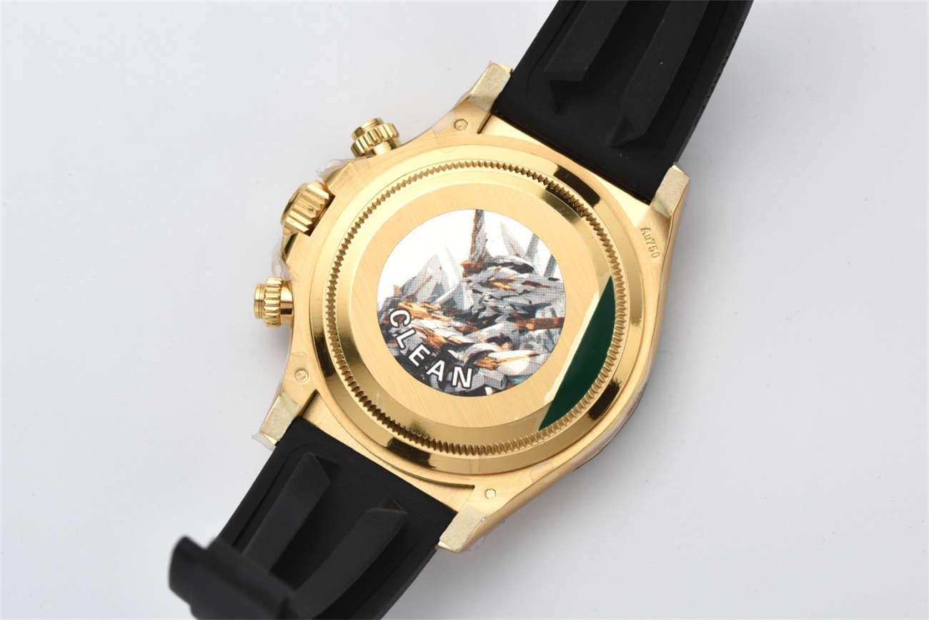 Rolex Daytona Black Dial Replica – 18K Gold Chronograph