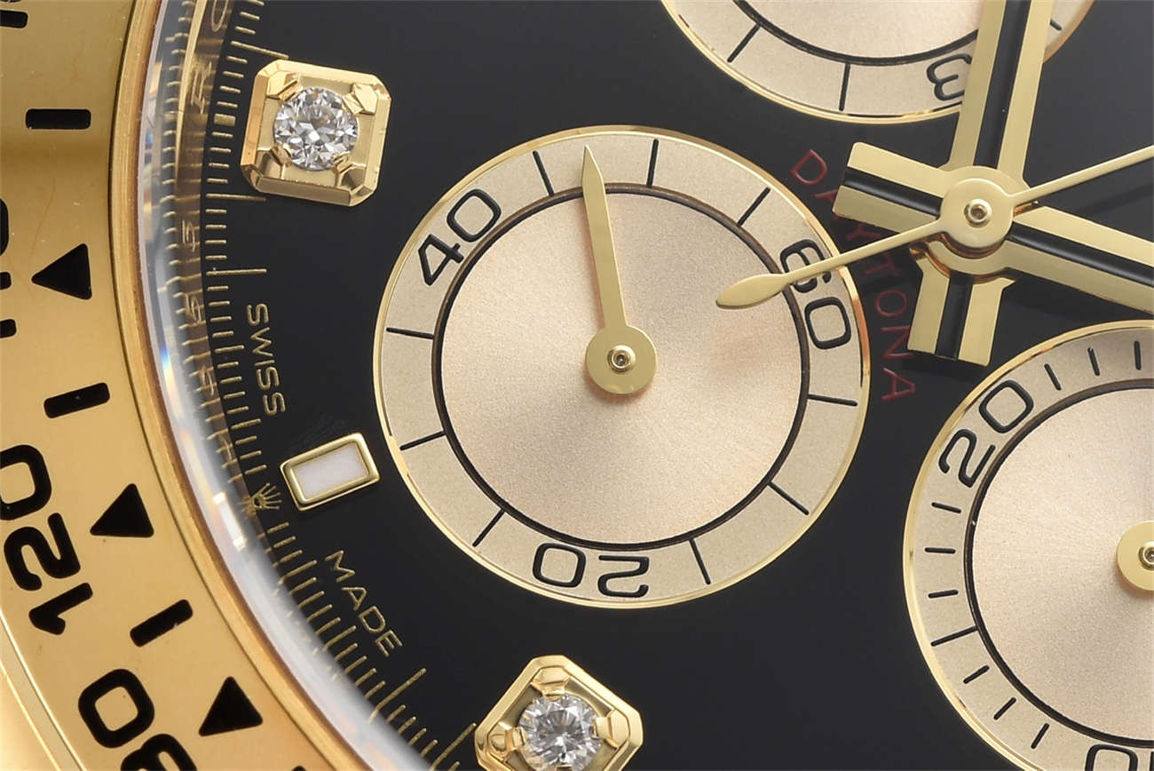 Rolex Daytona Black Dial Replica – 18K Gold Chronograph