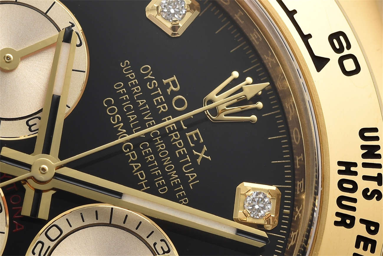 Rolex Daytona Black Dial Replica – 18K Gold Chronograph