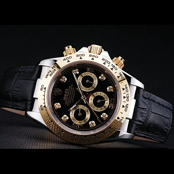 Rolex Daytona Black Patent Leather Yellow Gold Enameled new58049