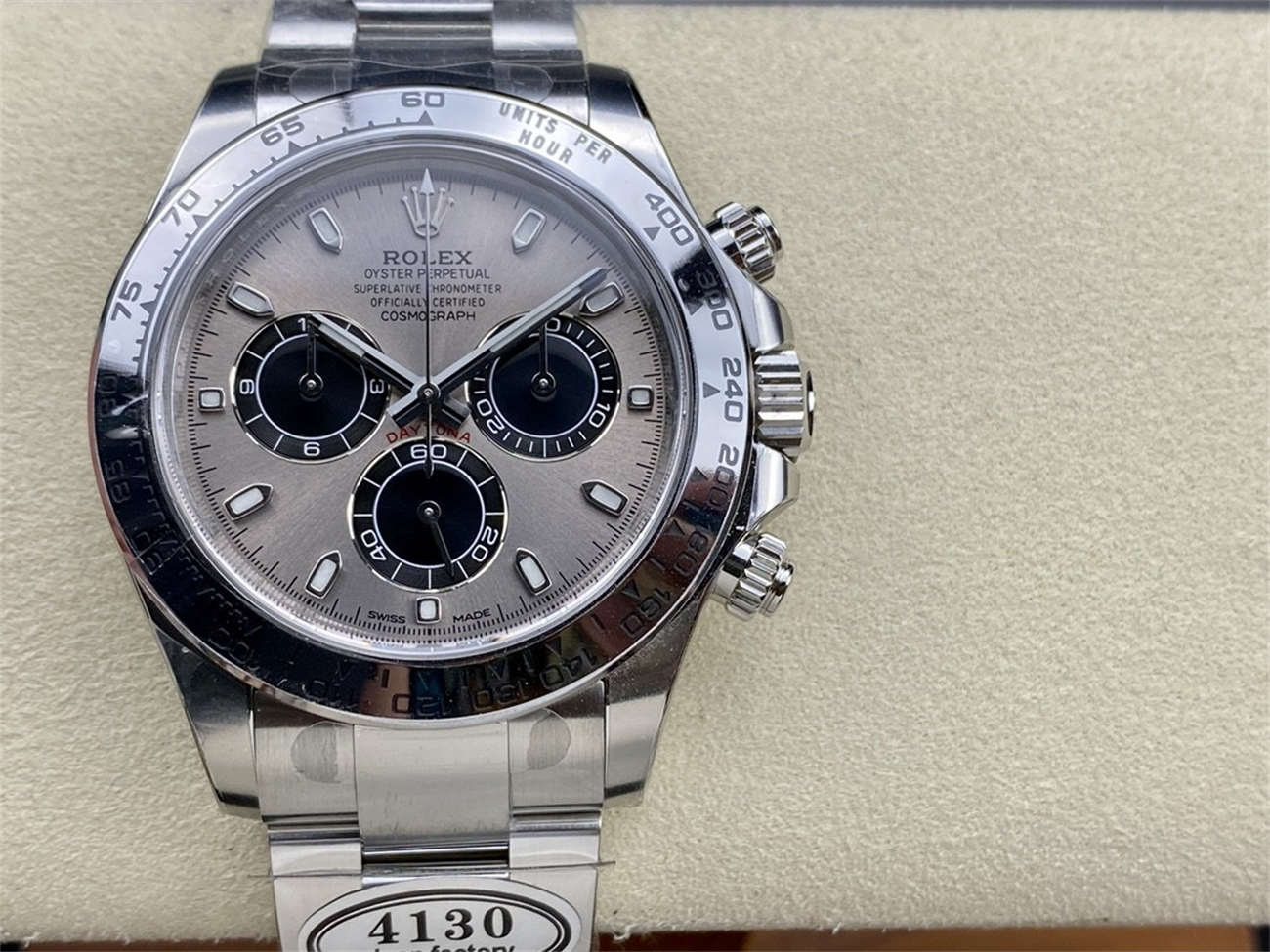 Rolex Daytona Cement Dial Replica – White Gold Bracelet