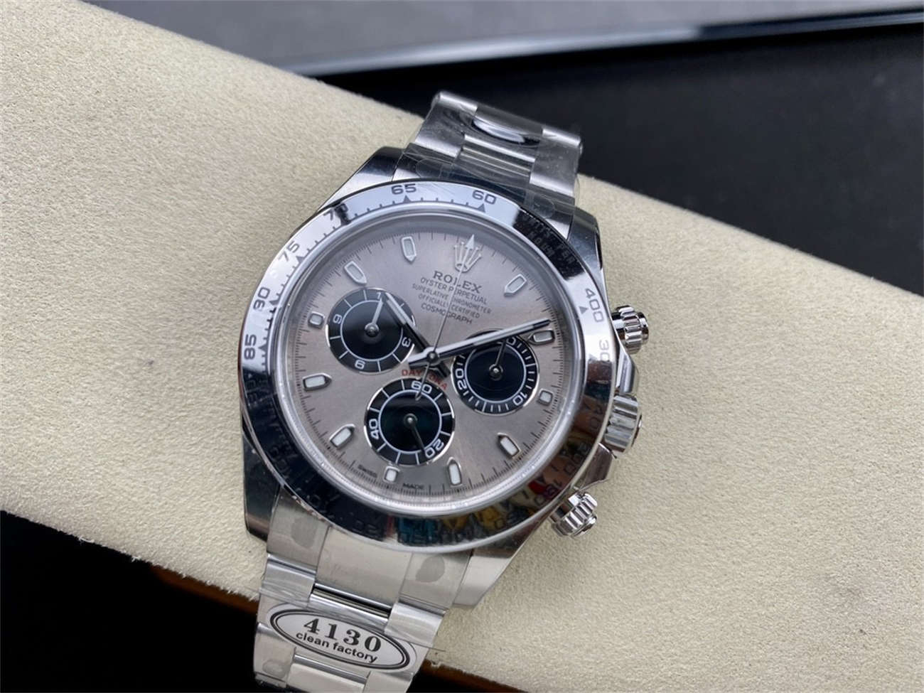 Rolex Daytona Cement Dial Replica – White Gold Bracelet