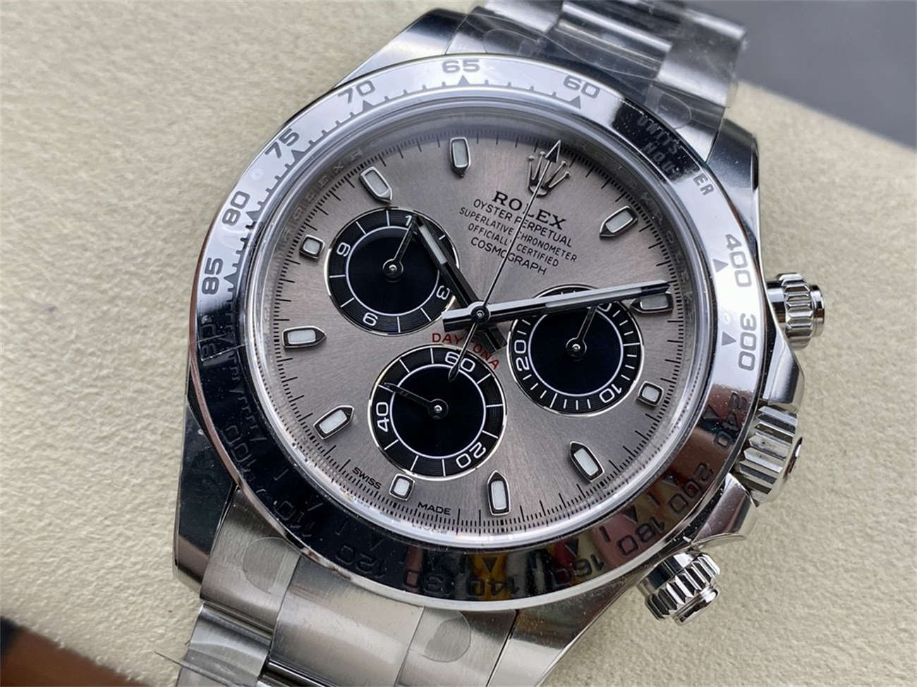 Rolex Daytona Cement Dial Replica – White Gold Bracelet