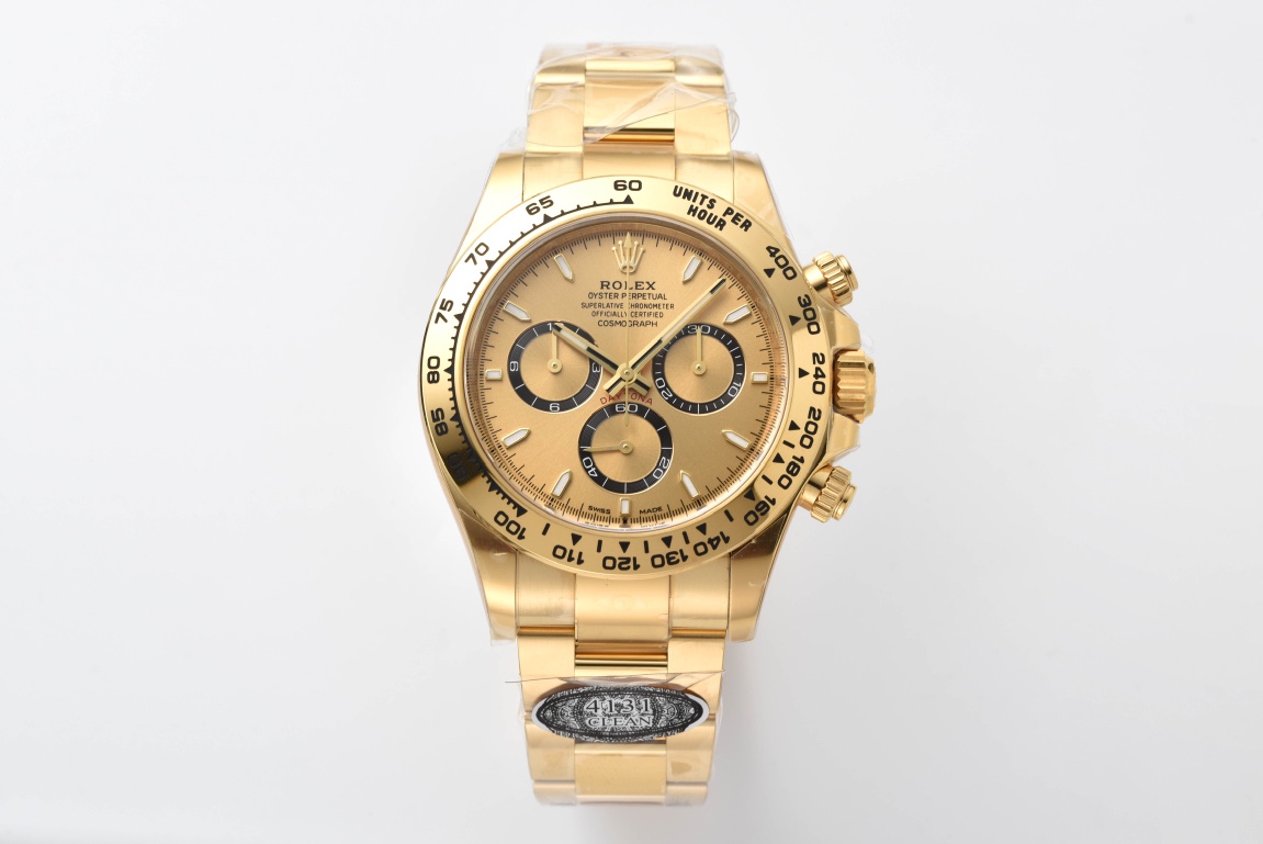 Rolex Daytona Champagne Dial Replica – 126518LN Yellow Gold Chronograph