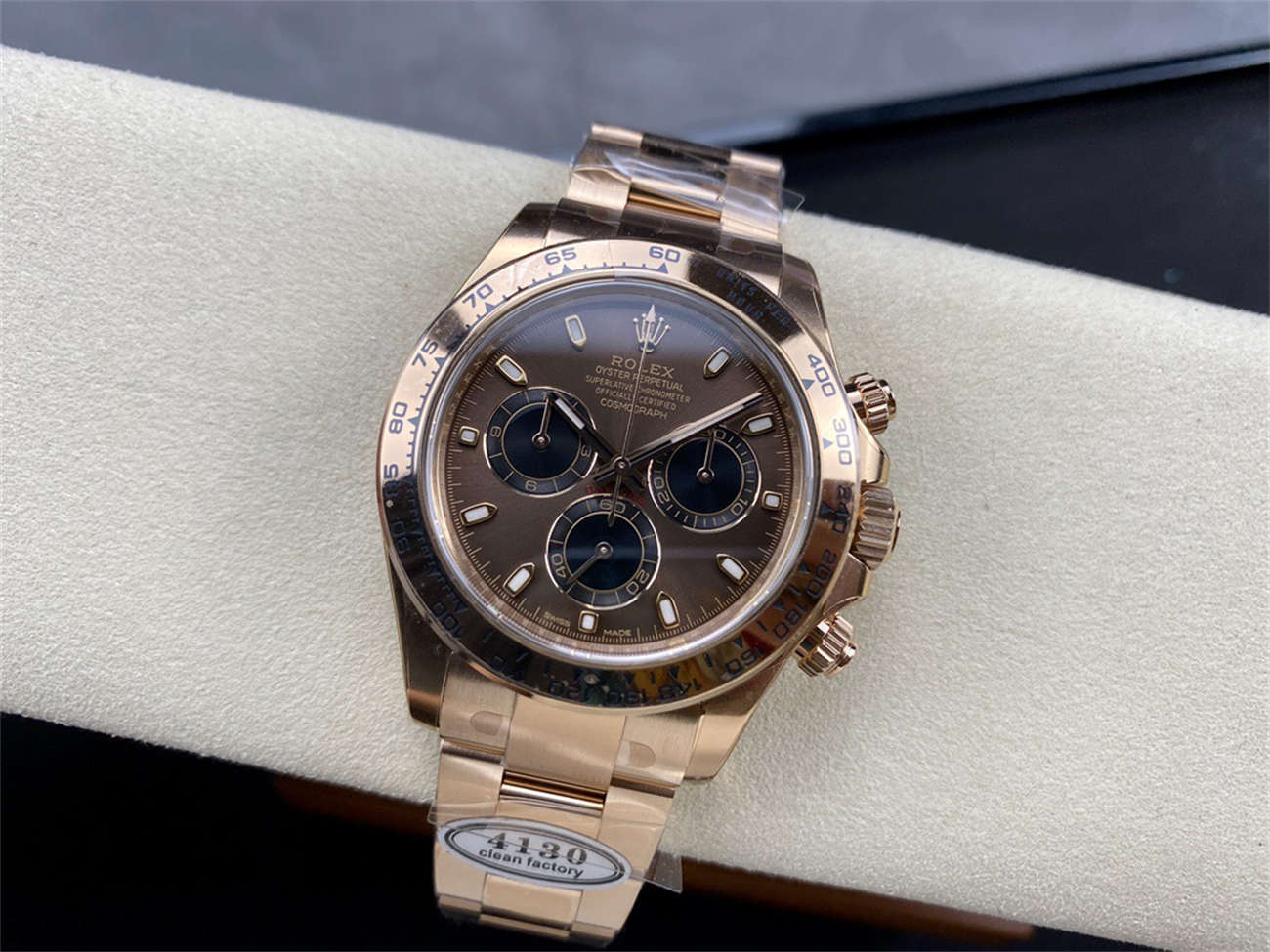 Rolex Daytona Chocolate Dial – Everose Gold 4130 Replica