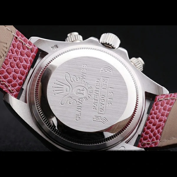 Rolex Daytona Cosmograph Pink Leather Bracelet Yellow Dial new58662