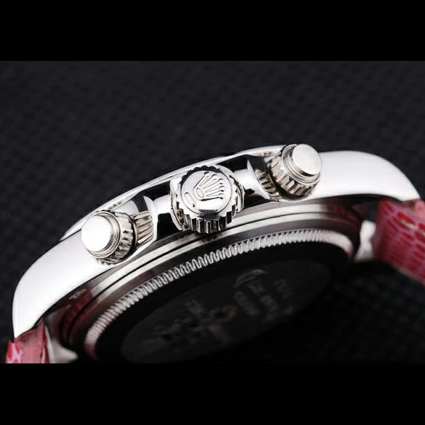 Rolex Daytona Cosmograph Pink Leather Bracelet Yellow Dial new58662