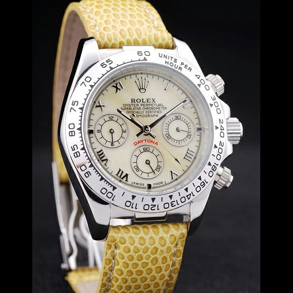 Rolex Daytona Cosmograph Yellow Leather Bracelet Yellow Dial new58661