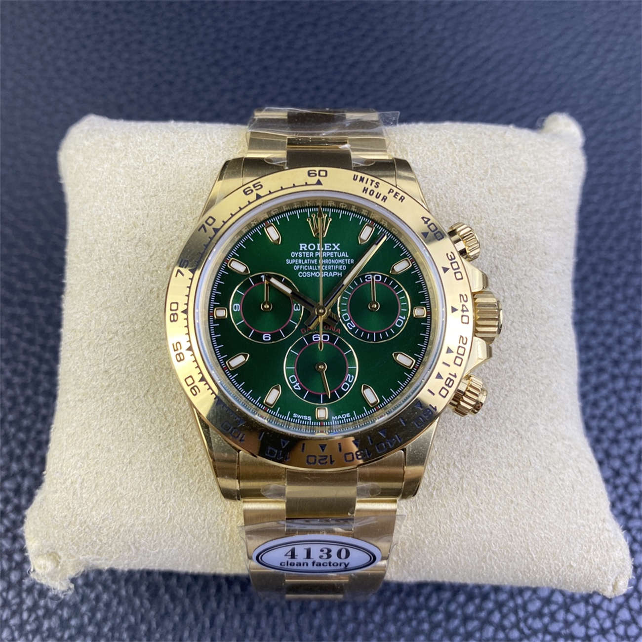Rolex Daytona Green Dial Replica – Yellow Gold 4130 Edition