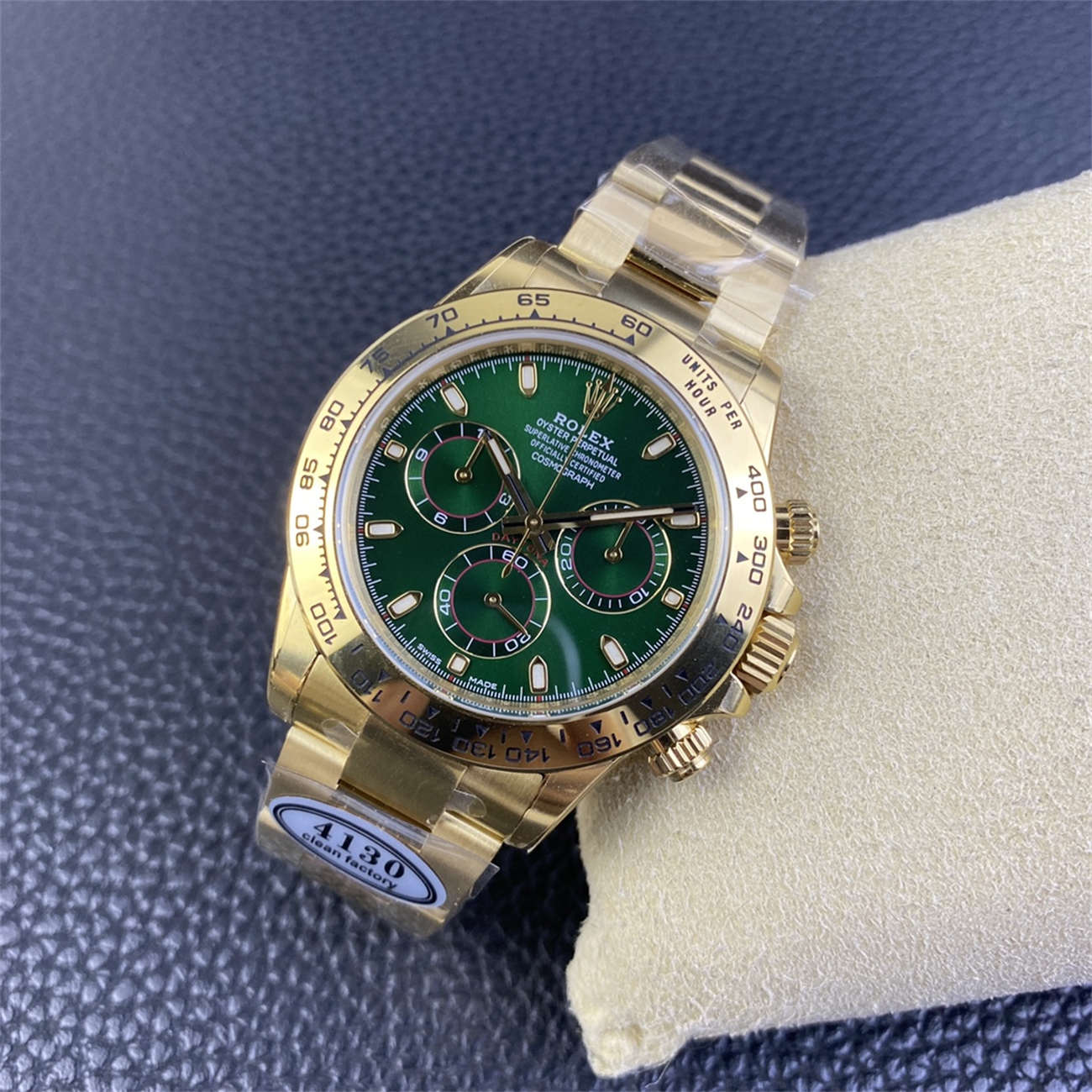 Rolex Daytona Green Dial Replica – Yellow Gold 4130 Edition