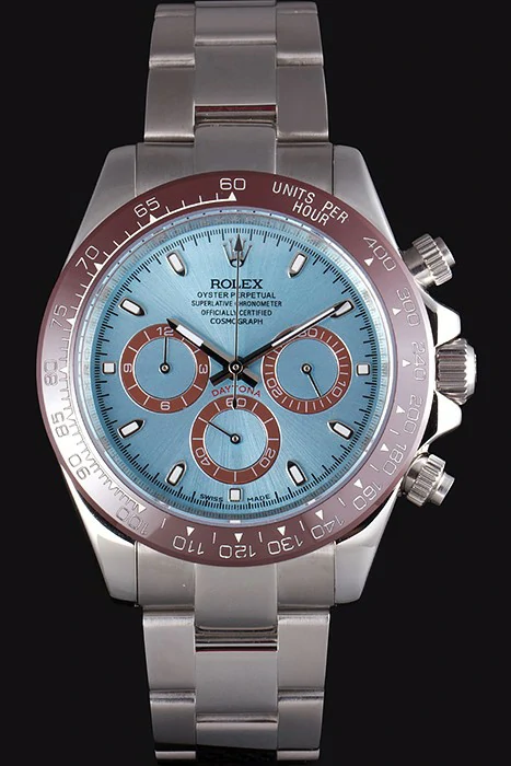 Rolex Daytona Ice Blue Dial Brown Bezel Stainless Steel Bracelet new117760